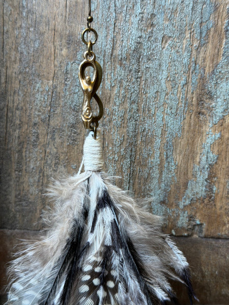 Echte veren oorhanger 17