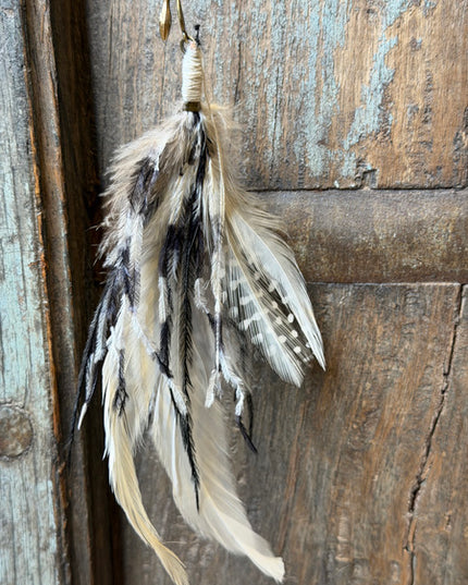 Echte veren oorhanger 17