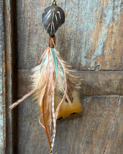 Echte veren oorhanger 18