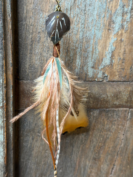 Echte veren oorhanger 18