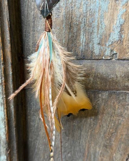 Echte veren oorhanger 18