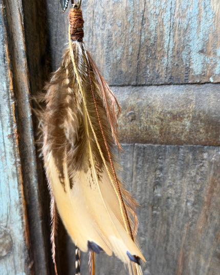 Echte veren oorhanger 18