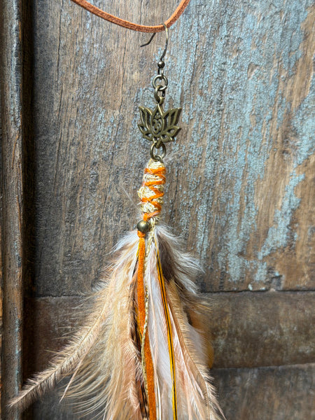 Echte veren oorhanger 20