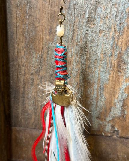 Echte veren oorhanger 26