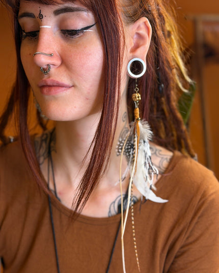 Echte veren oorhanger 12