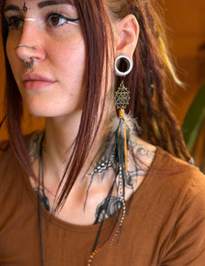 Echte veren oorhanger 15