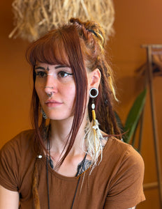 Echte veren oorhanger 21