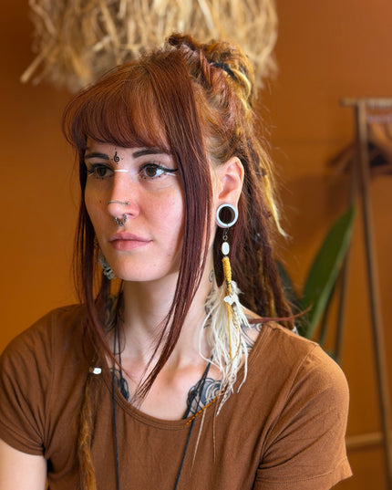 Echte veren oorhanger 21