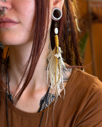 Echte veren oorhanger 21