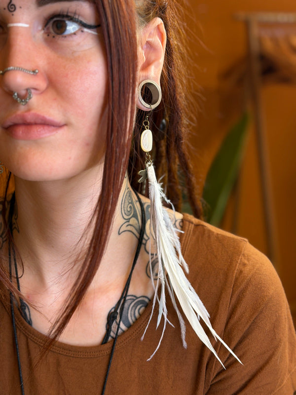 Echte veren oorhanger 22