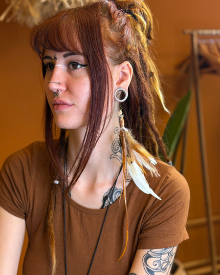 Echte veren oorhanger 23