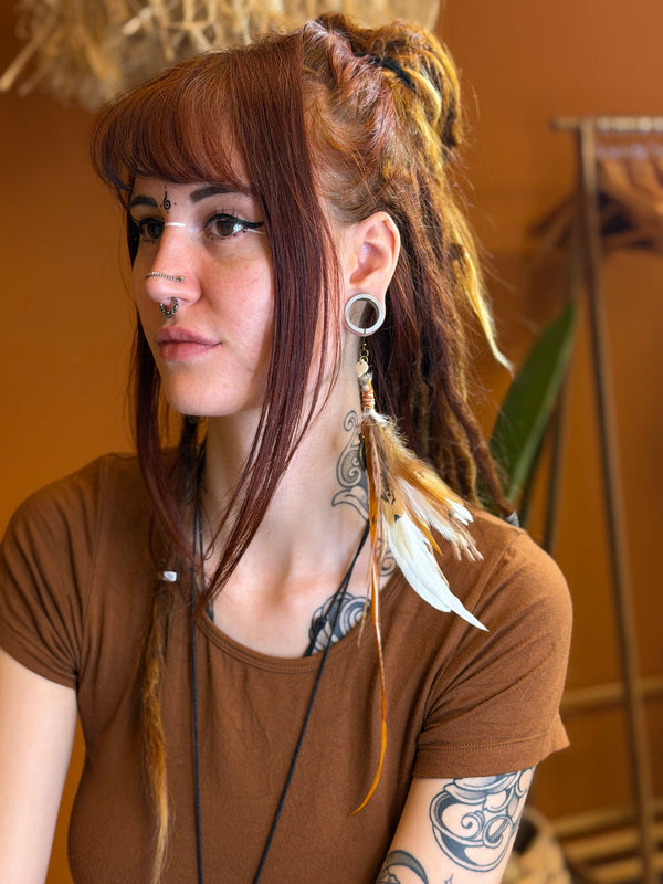 Echte veren oorhanger 23