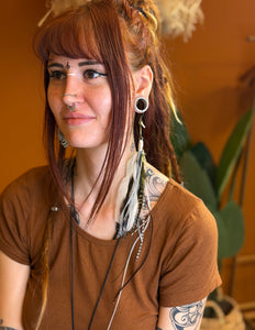 Echte veren oorhanger 25