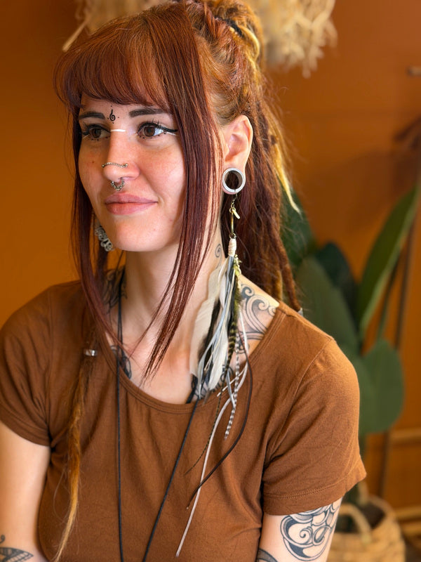 Echte veren oorhanger 25