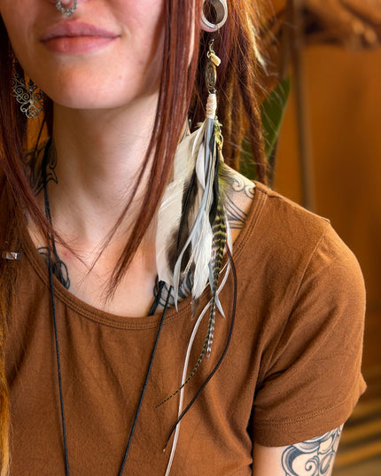 Echte veren oorhanger 25