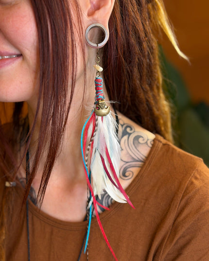 Echte veren oorhanger 26