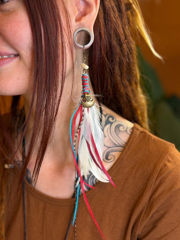 Echte veren oorhanger 26