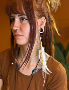 Echte veren oorhanger 28