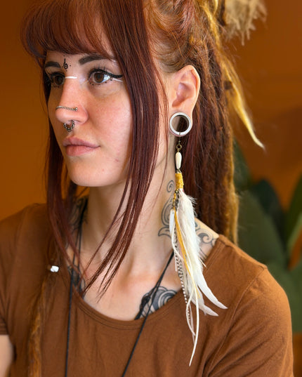 Echte veren oorhanger 28