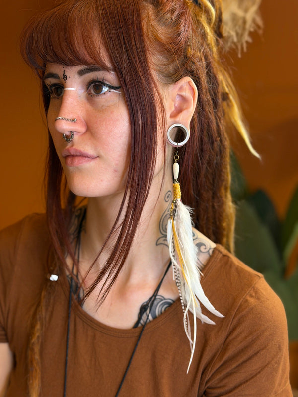 Echte veren oorhanger 28