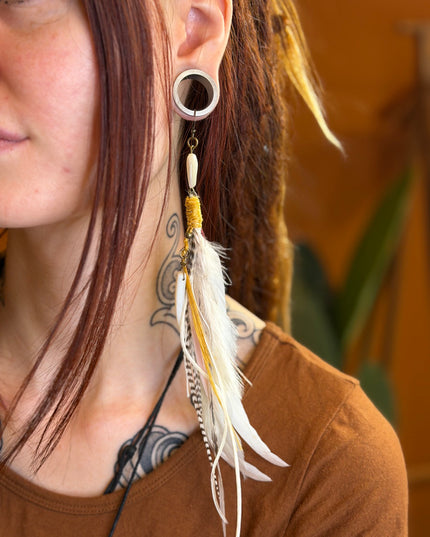 Echte veren oorhanger 28