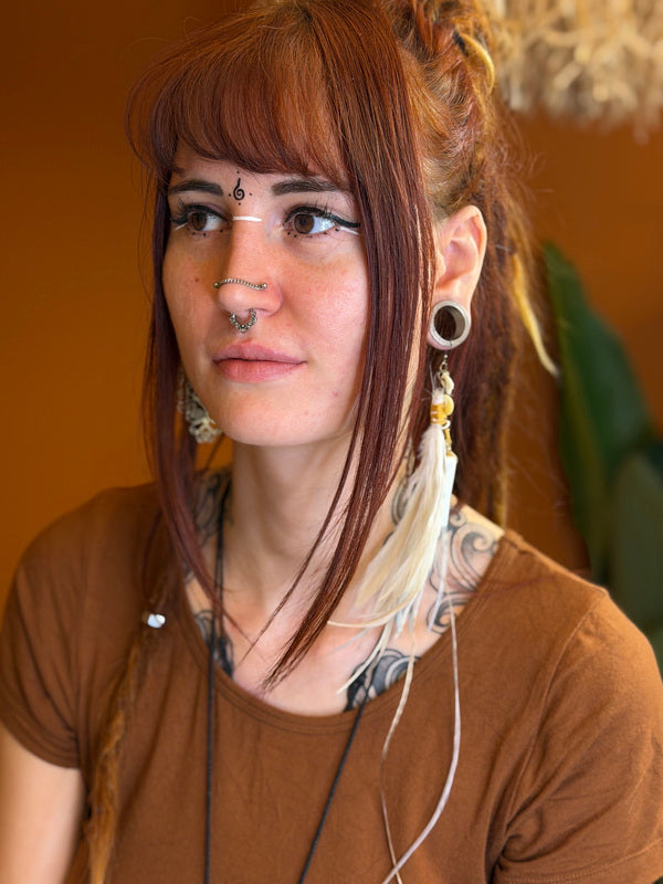 Echte veren oorhanger 30