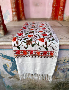 Schal Indien Weiß (Blätter)