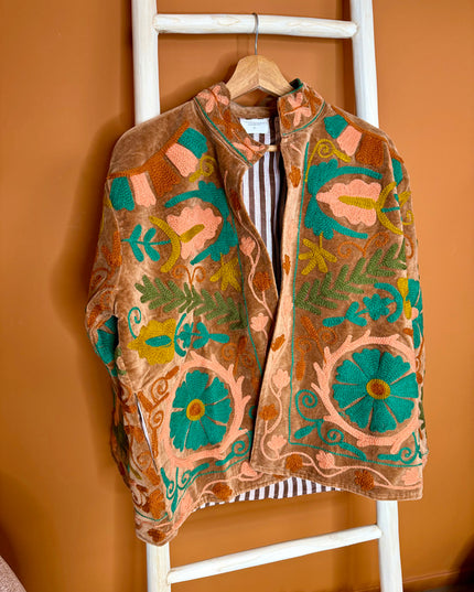 Velvet Suzani Jacket Oker