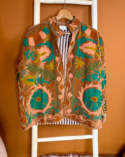 Velvet Suzani Jacket Oker