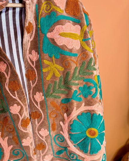 Velvet Suzani Jacket Oker
