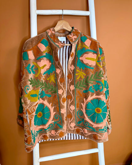Velvet Suzani Jacket Oker