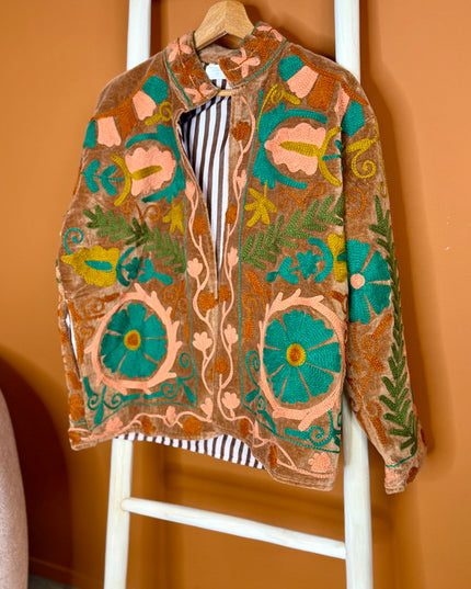 Velvet Suzani Jacket Oker