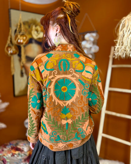 Velvet Suzani Jacket Pink