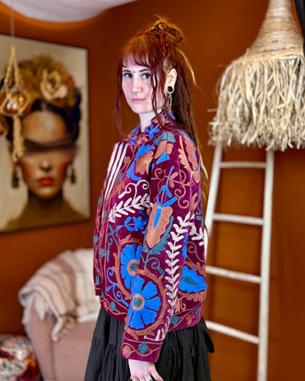 Velvet Suzani Jacket Pink