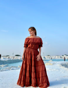 Danu Lange jurk Terracotta