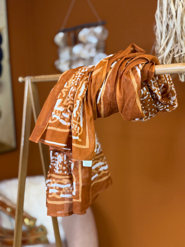 Pushpa Scarf Blockprint