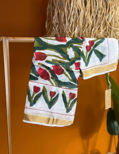 Pushpa Scarf Blockprint