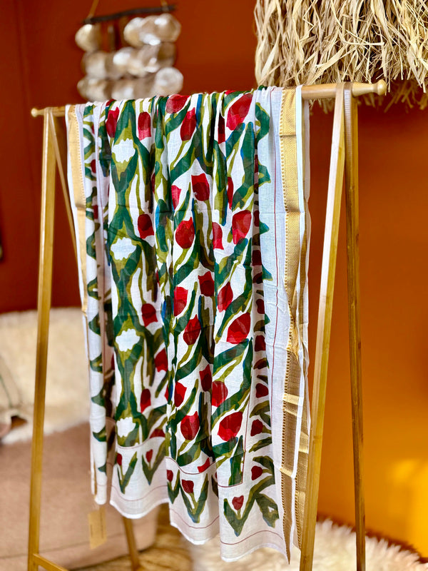 Pushpa Scarf Blockprint