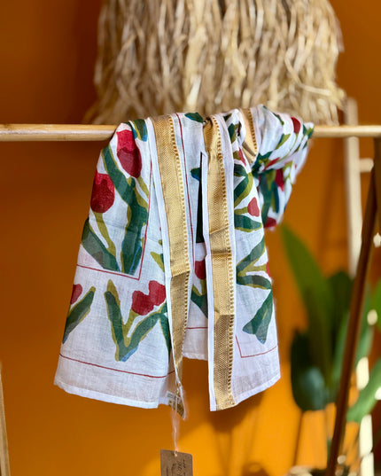 Pushpa Scarf Blockprint