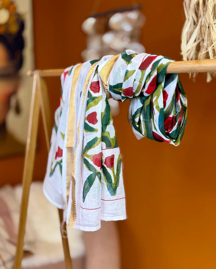 Pushpa Scarf Blockprint