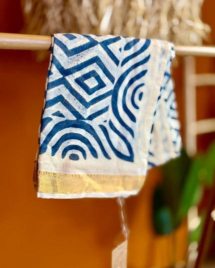 Pushpa Scarf Blockprint