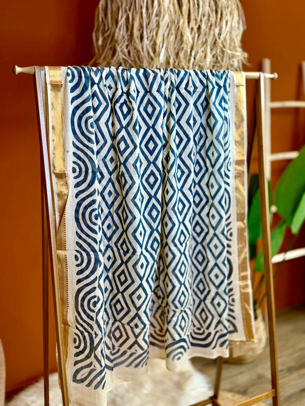 Pushpa Scarf Blockprint