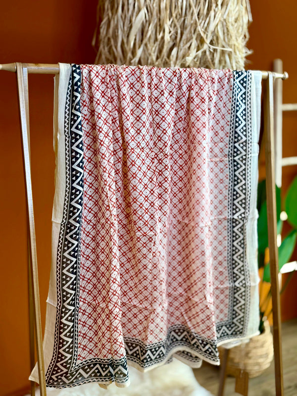 Pushpa Scarf Blockprint