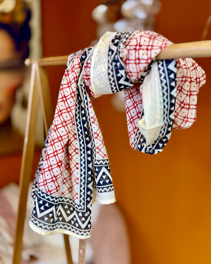 Pushpa Scarf Blockprint