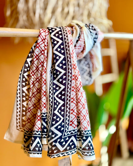 Pushpa Scarf Blockprint