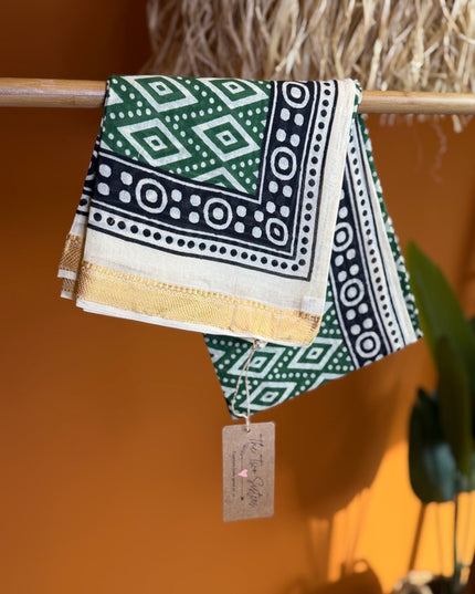 Pushpa Scarf Blockprint