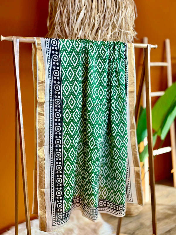 Pushpa Scarf Blockprint