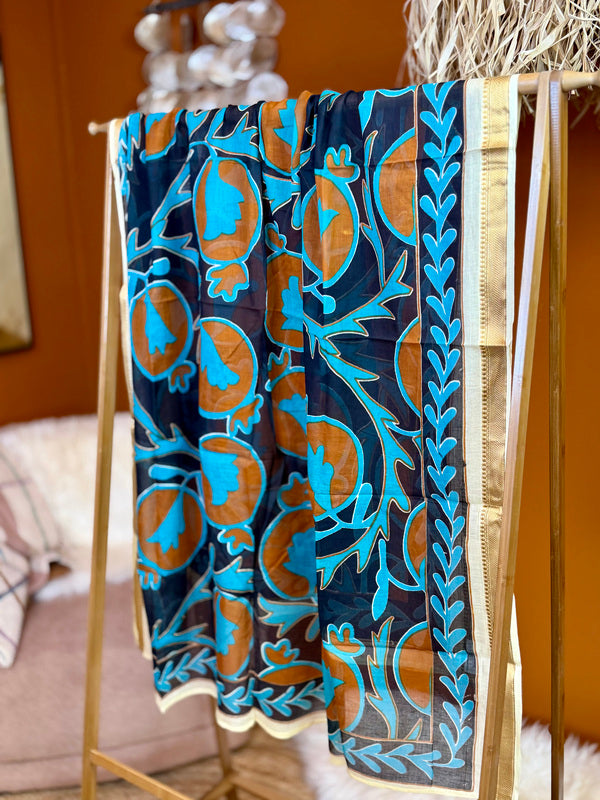 Pushpa Scarf Blockprint