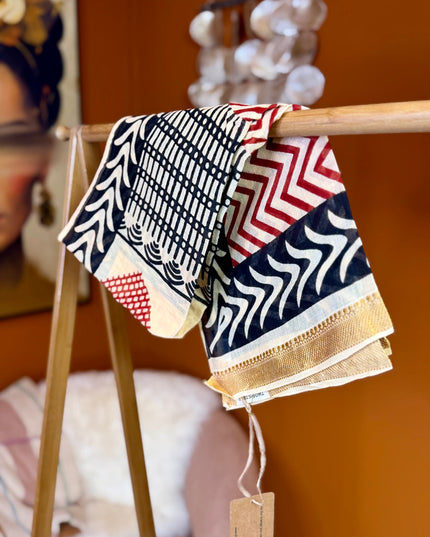 Pushpa Scarf Blockprint