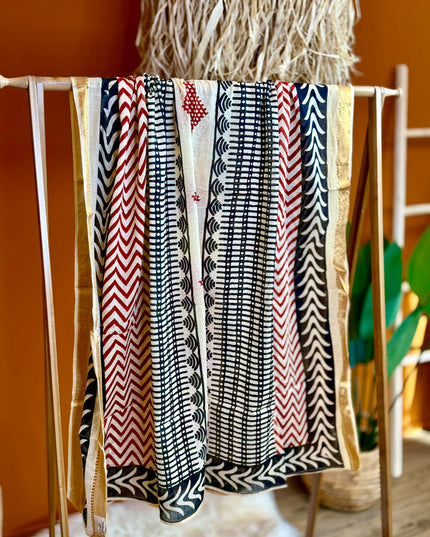 Pushpa Scarf Blockprint